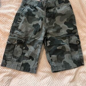 South Pole Gray and Black Cargo Shorts